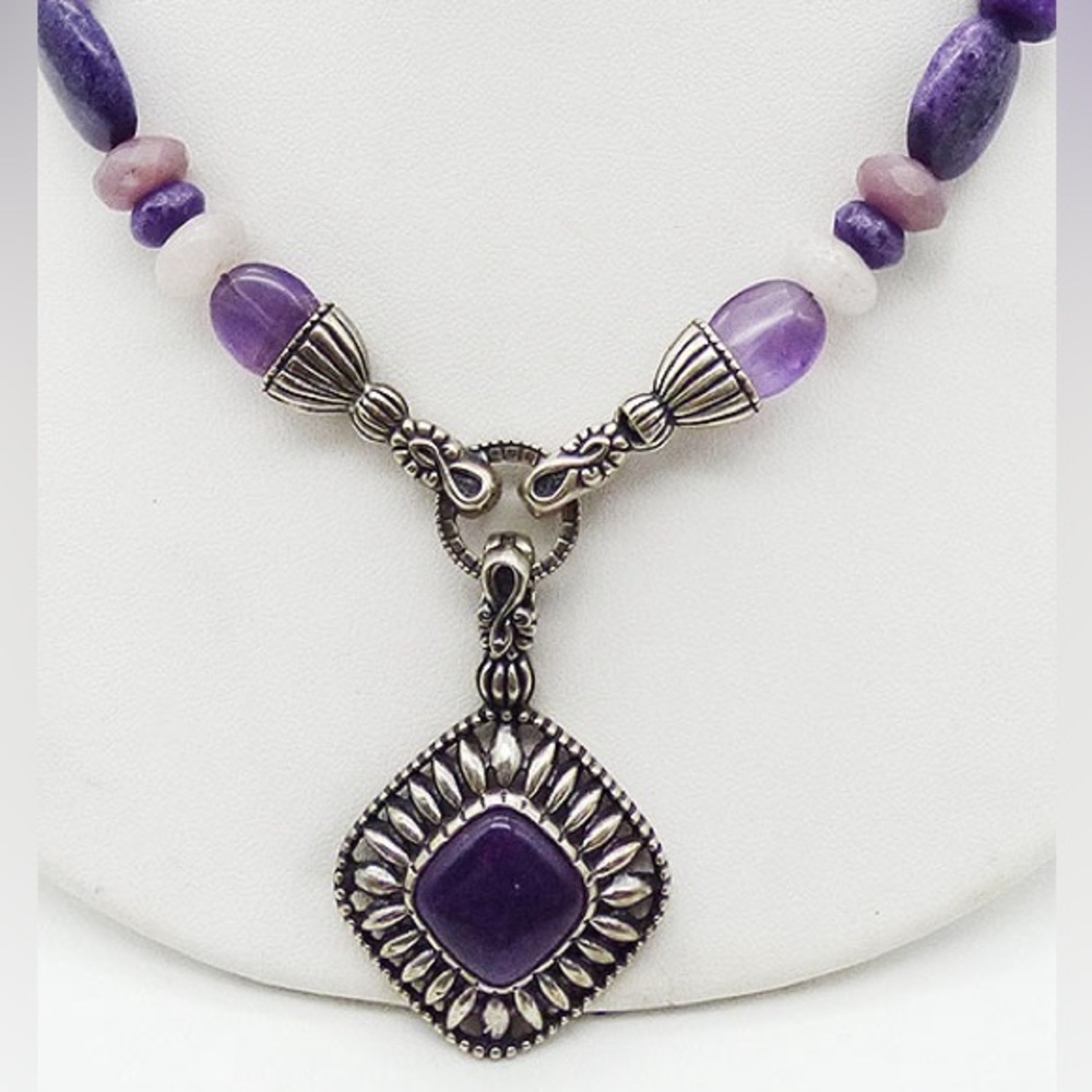 Carolyn Pollack Relios 925 SS Southwest Amethyst Necklace and Braceletlet - Picture 5 of 11